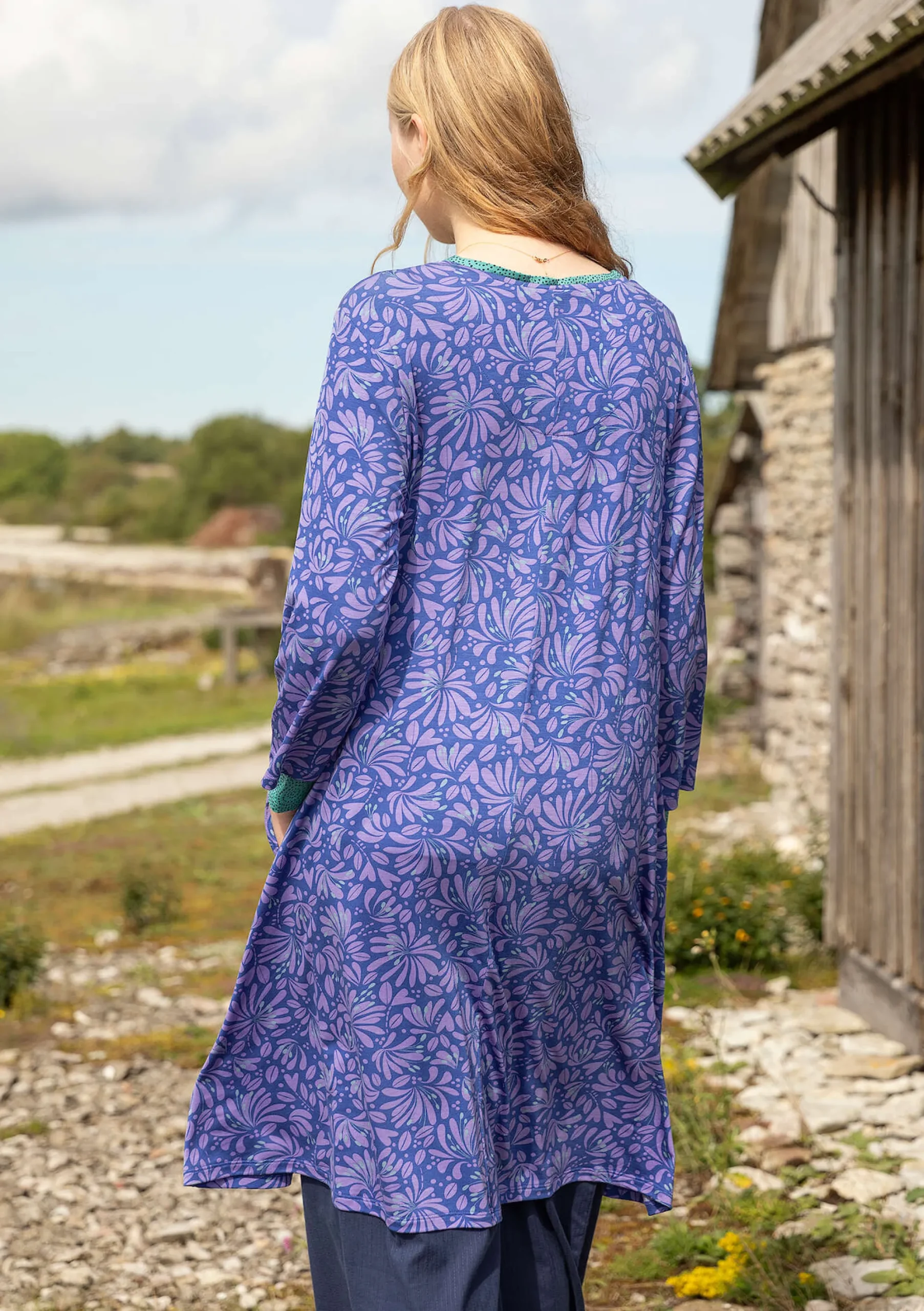Clearance Gudrun Sjödén Jerseykleid Strandäng Aus Lyocell/Elasthan lupine