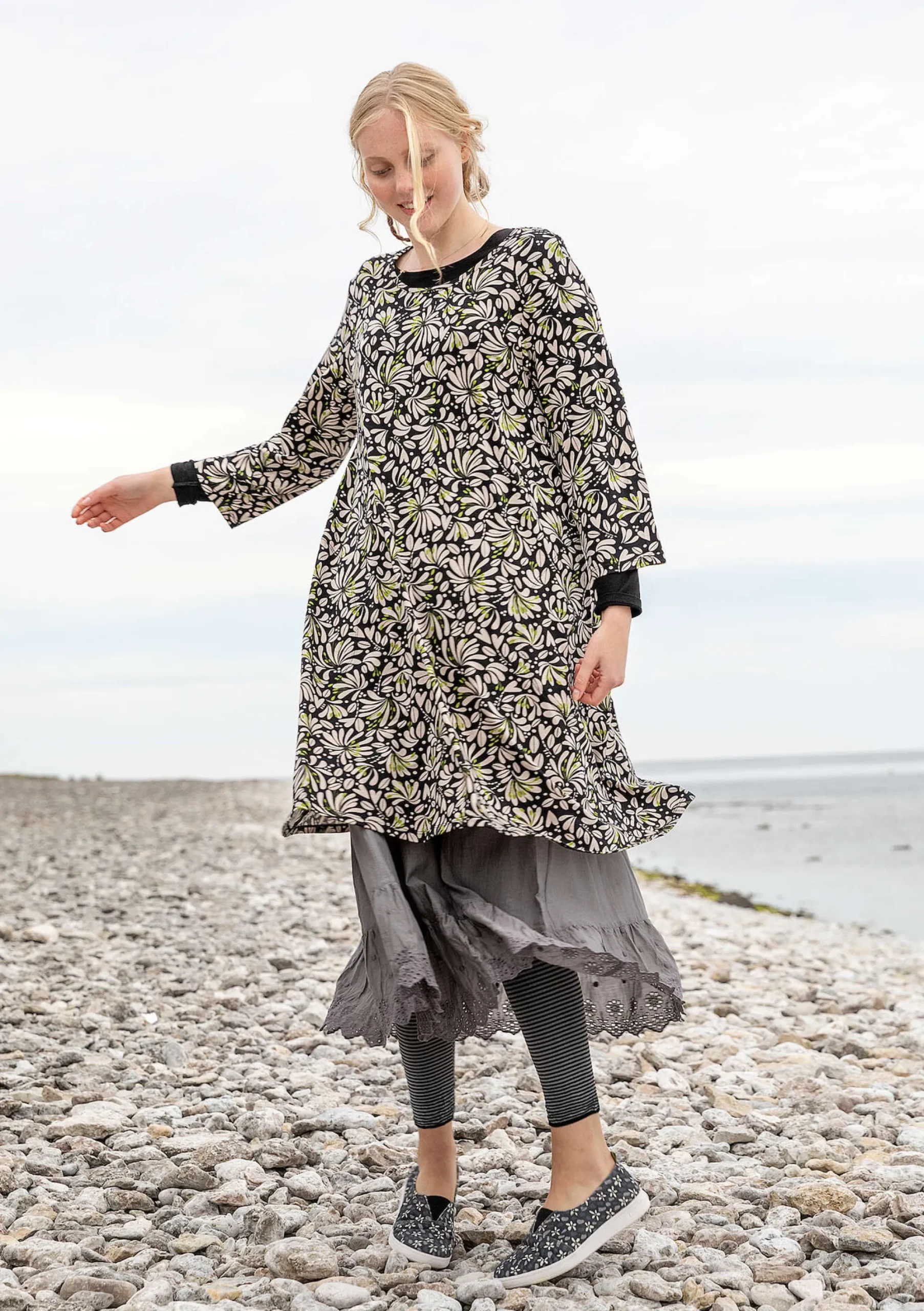 Outlet Gudrun Sjödén Jerseykleid Strandäng Aus Lyocell/Elasthan schwarz