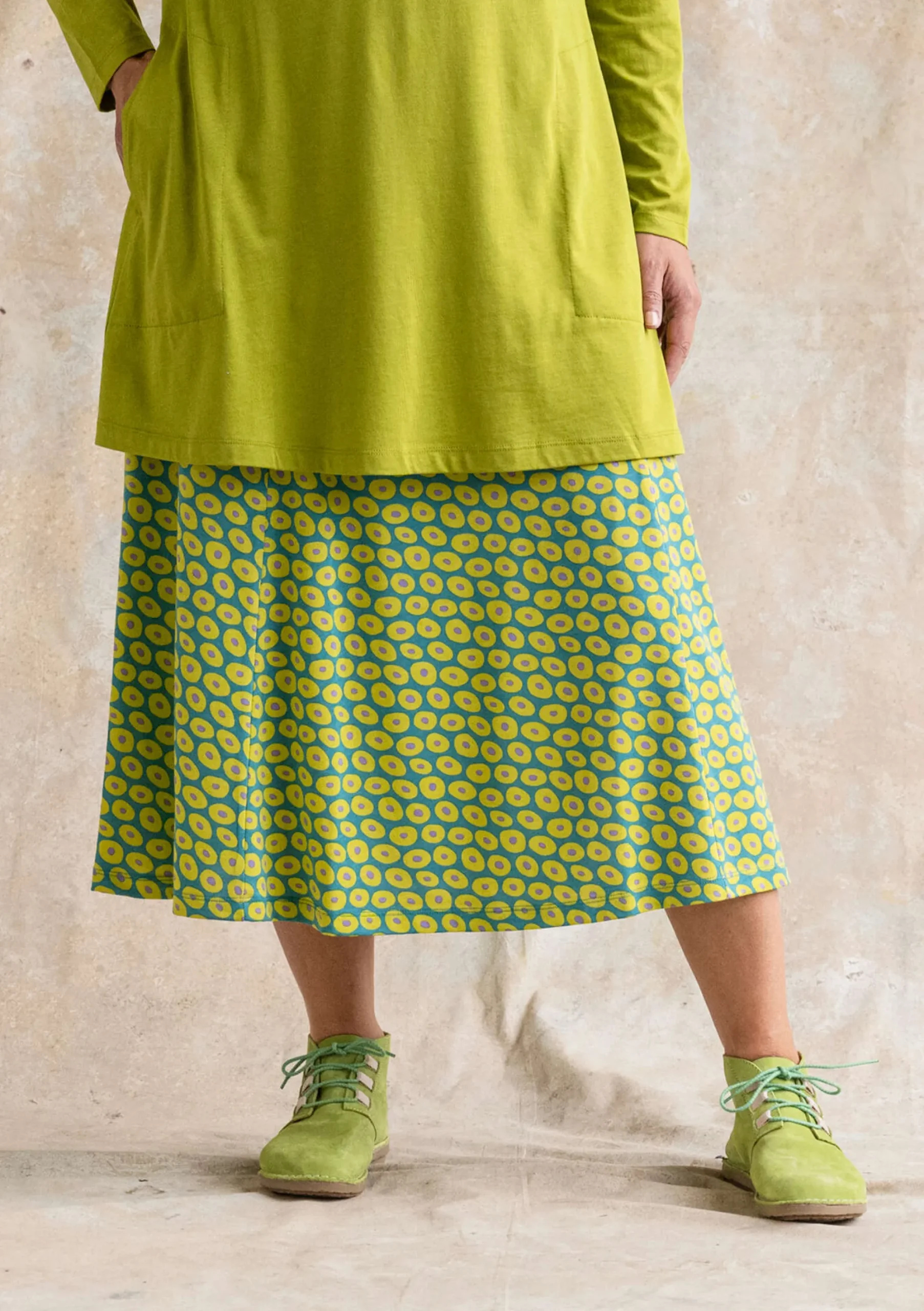 Sale Gudrun Sjödén Jerseyrock Billie Aus Bio-Baumwolle/Modal aqua-gemustert