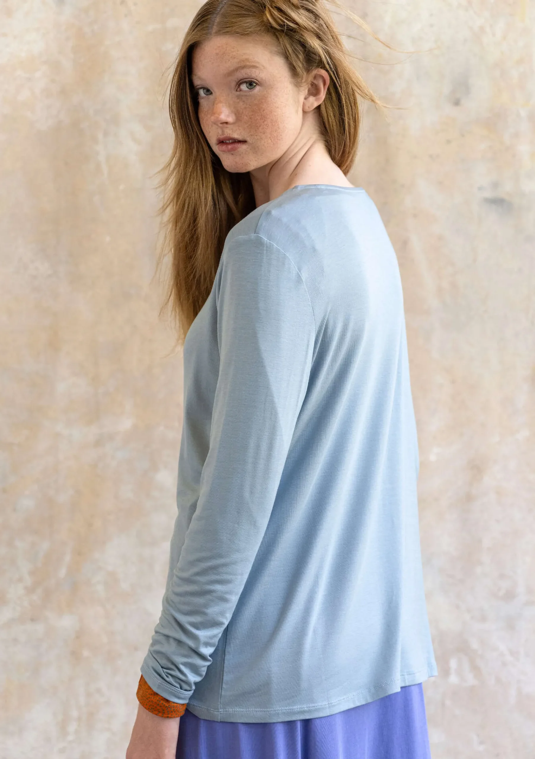 Gudrun Sjödén Jerseyshirt Ada Aus Lyocell/Elasthan taubenblau