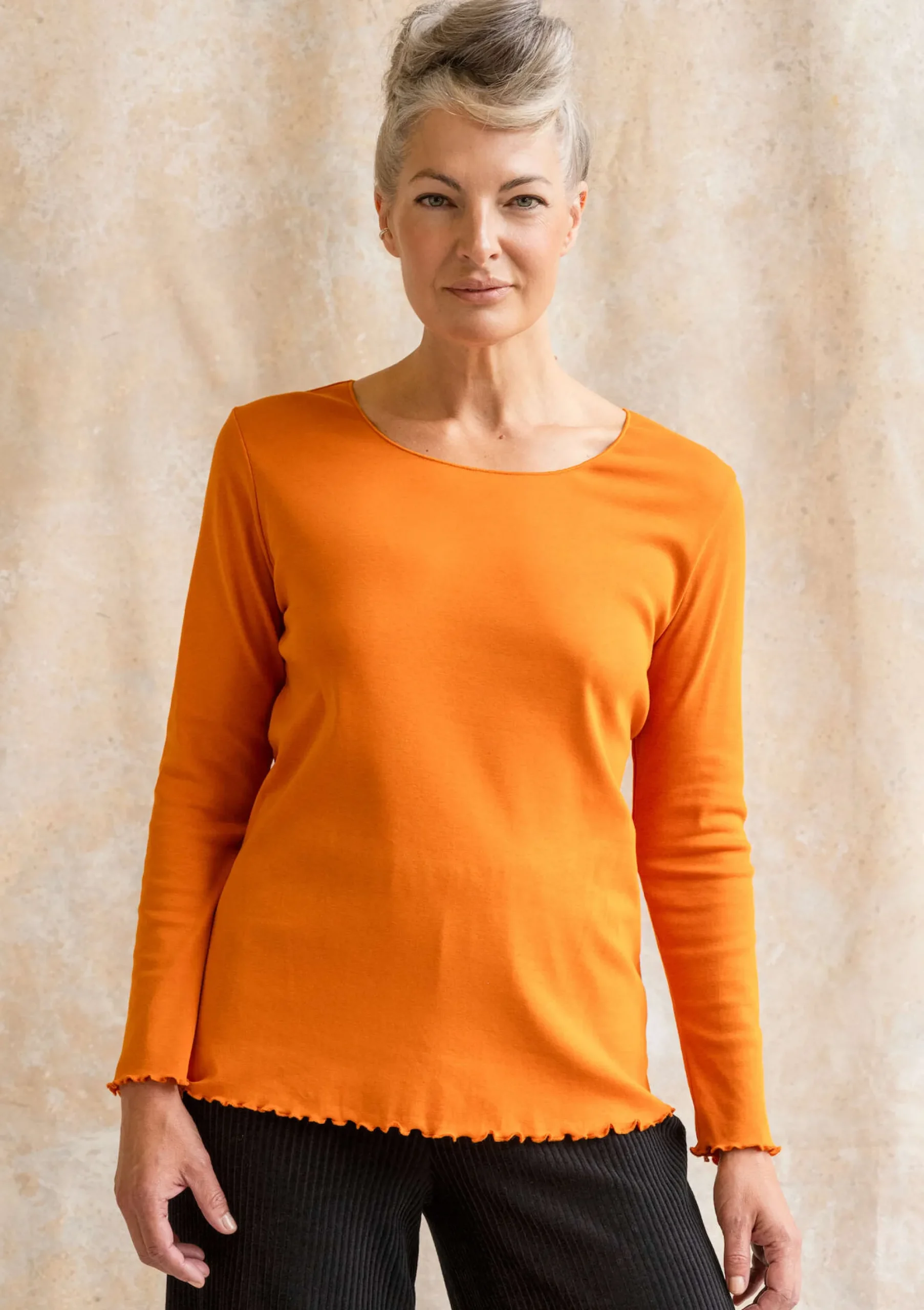 Outlet Gudrun Sjödén Jerseyshirt Aus Bio-Baumwolle masala