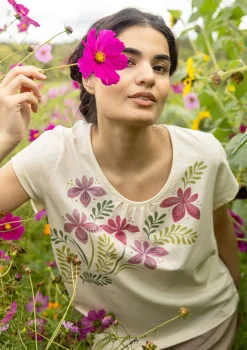 New Gudrun Sjödén Jerseyshirt Iris Aus Bio-Baumwolle vanille