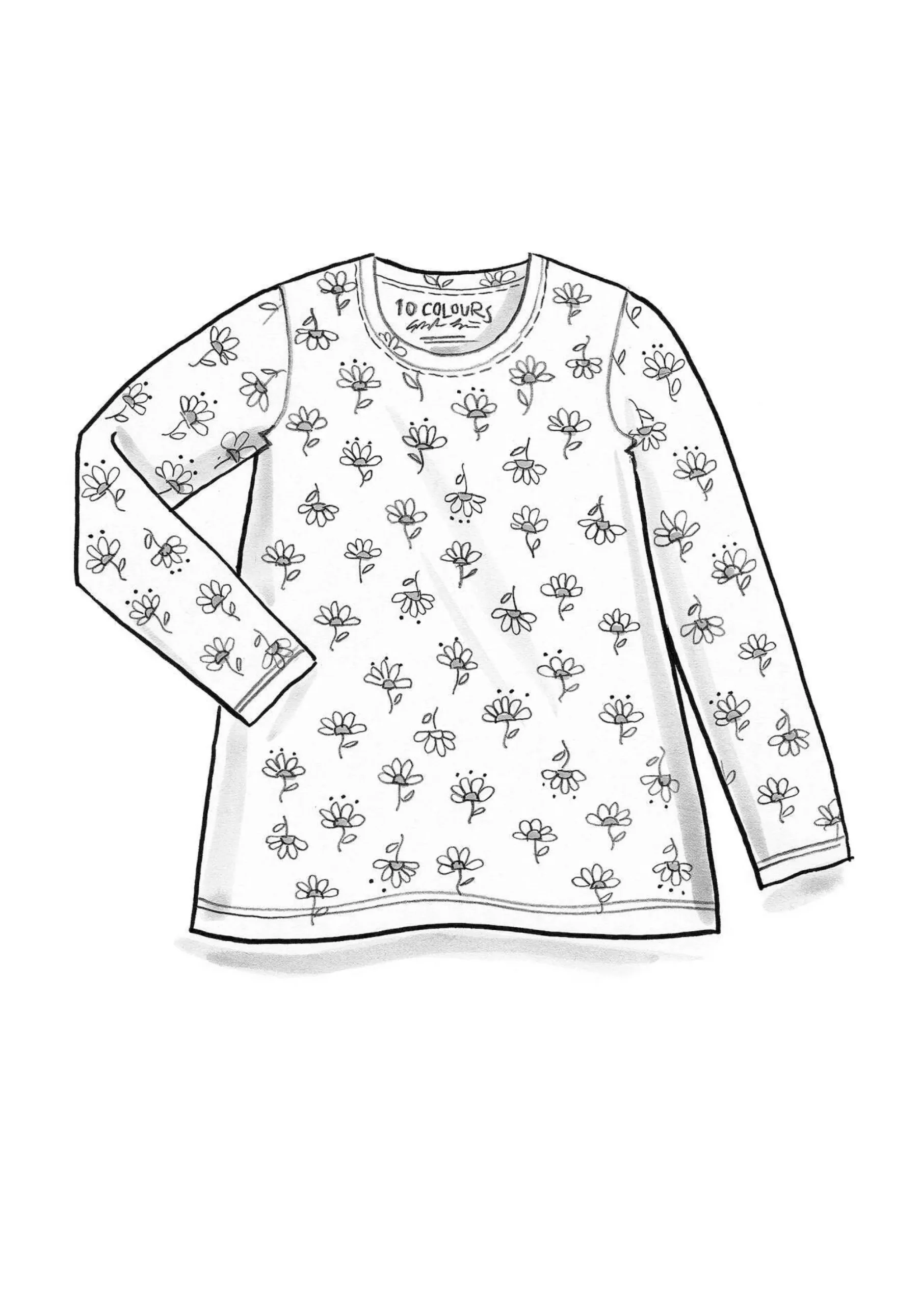 Hot Gudrun Sjödén Jerseyshirt Stella Aus Bio-Baumwolle/Elasthan vogelbeere-gemustert