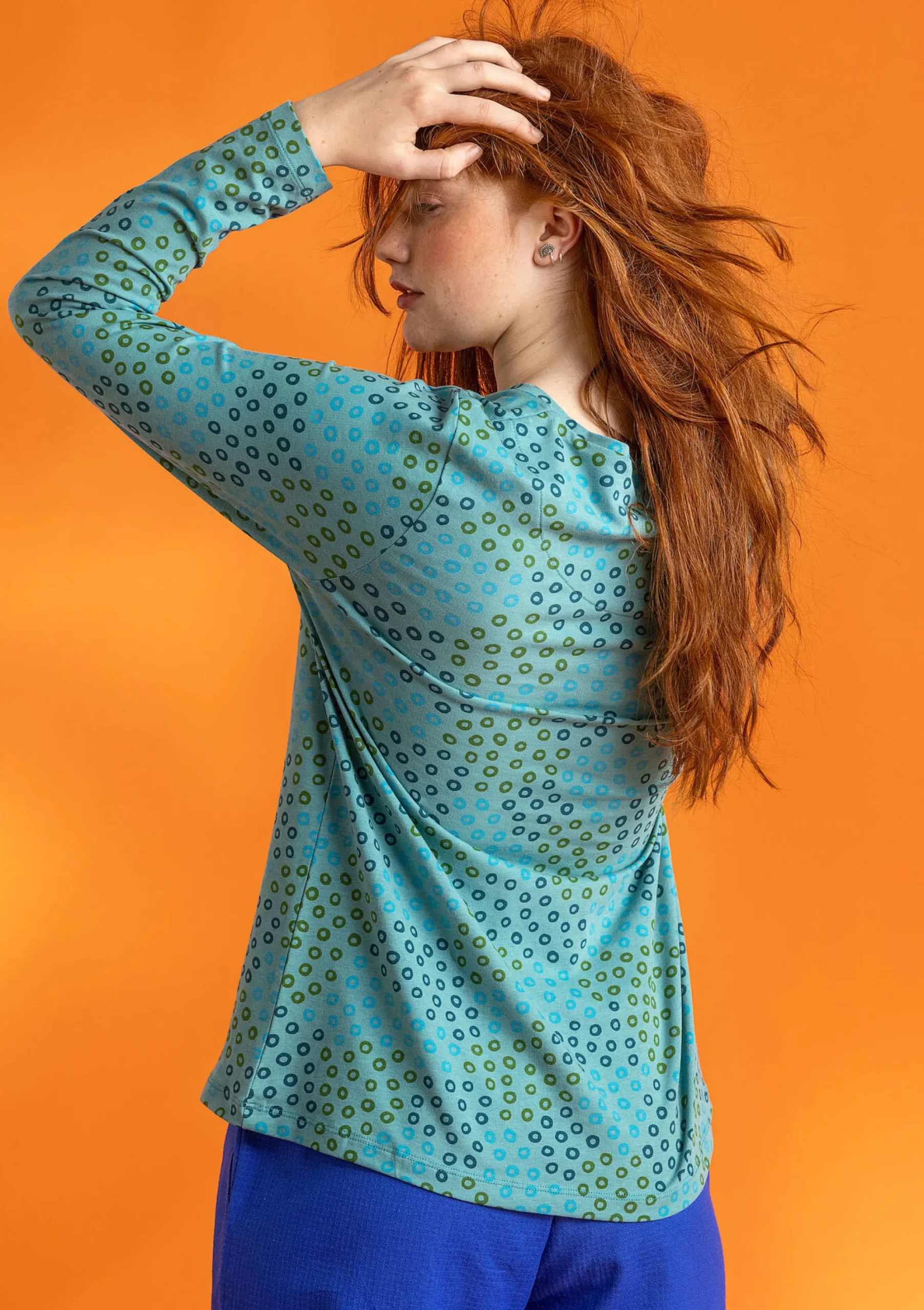 New Gudrun Sjödén Jerseyshirt Stella Aus Bio-Baumwolle/Elasthan aquamarin-gemustert