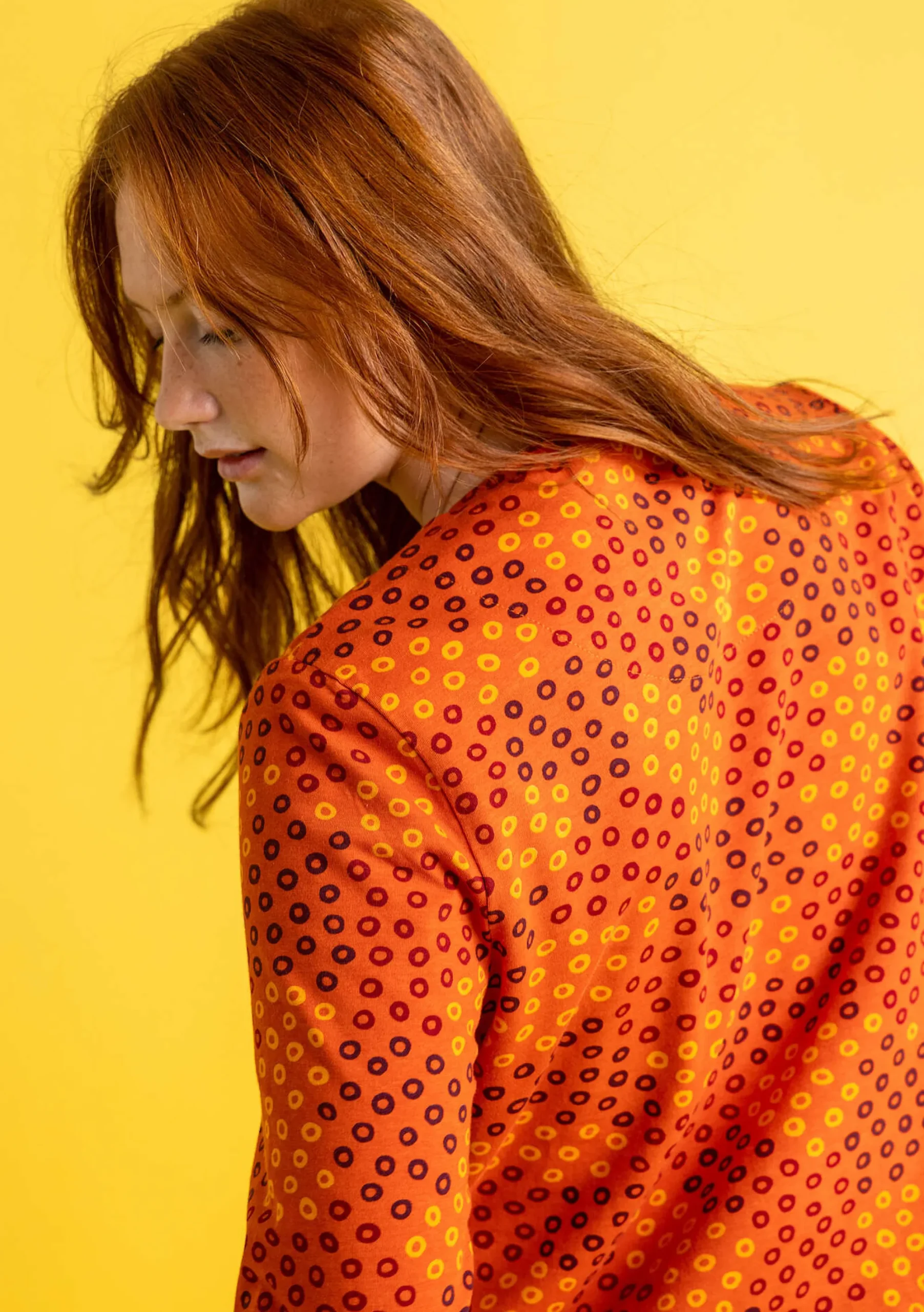 Online Gudrun Sjödén Jerseyshirt Stella Aus Bio-Baumwolle/Elasthan chili-gemustert
