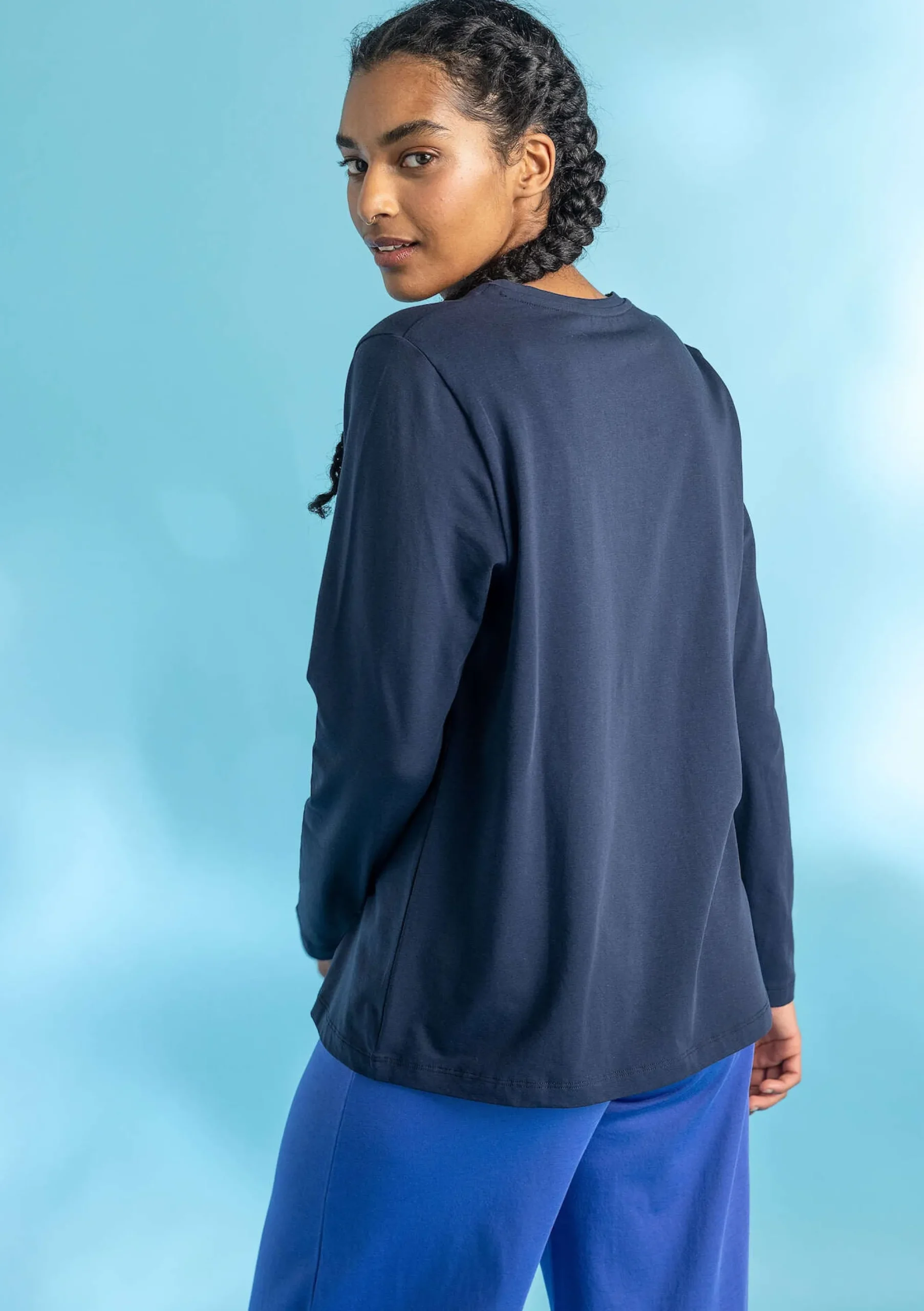 New Gudrun Sjödén Jerseyshirt Stella Aus Bio-Baumwolle/Elasthan dunkelindigo