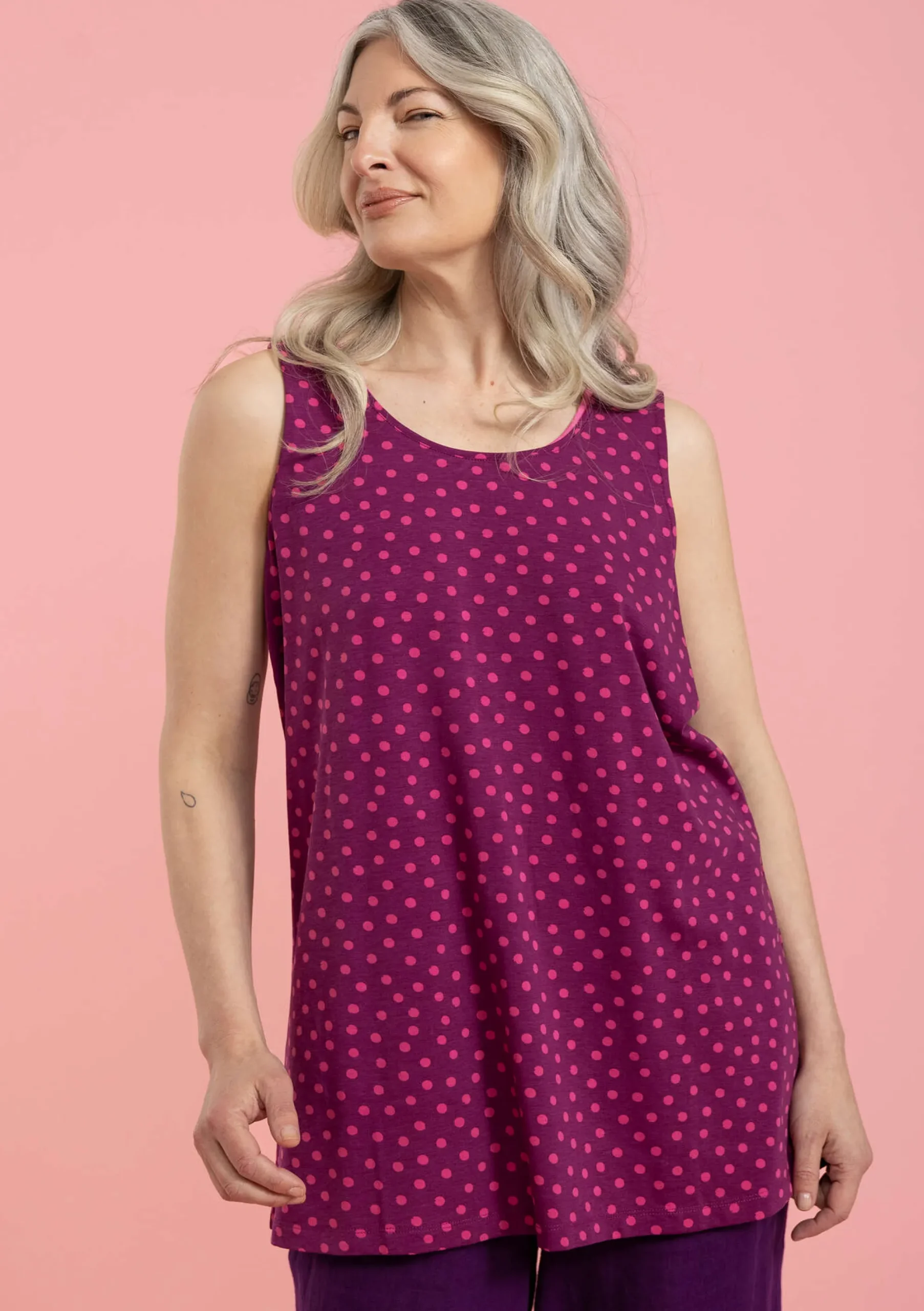 Sale Gudrun Sjödén Jerseytop Dot Aus Bio-Baumwolle/Modal/Elasthan traube