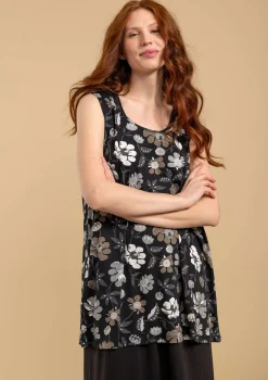Clearance Gudrun Sjödén Jerseytop Peony Aus Bio-Baumwolle/Modal schwarz