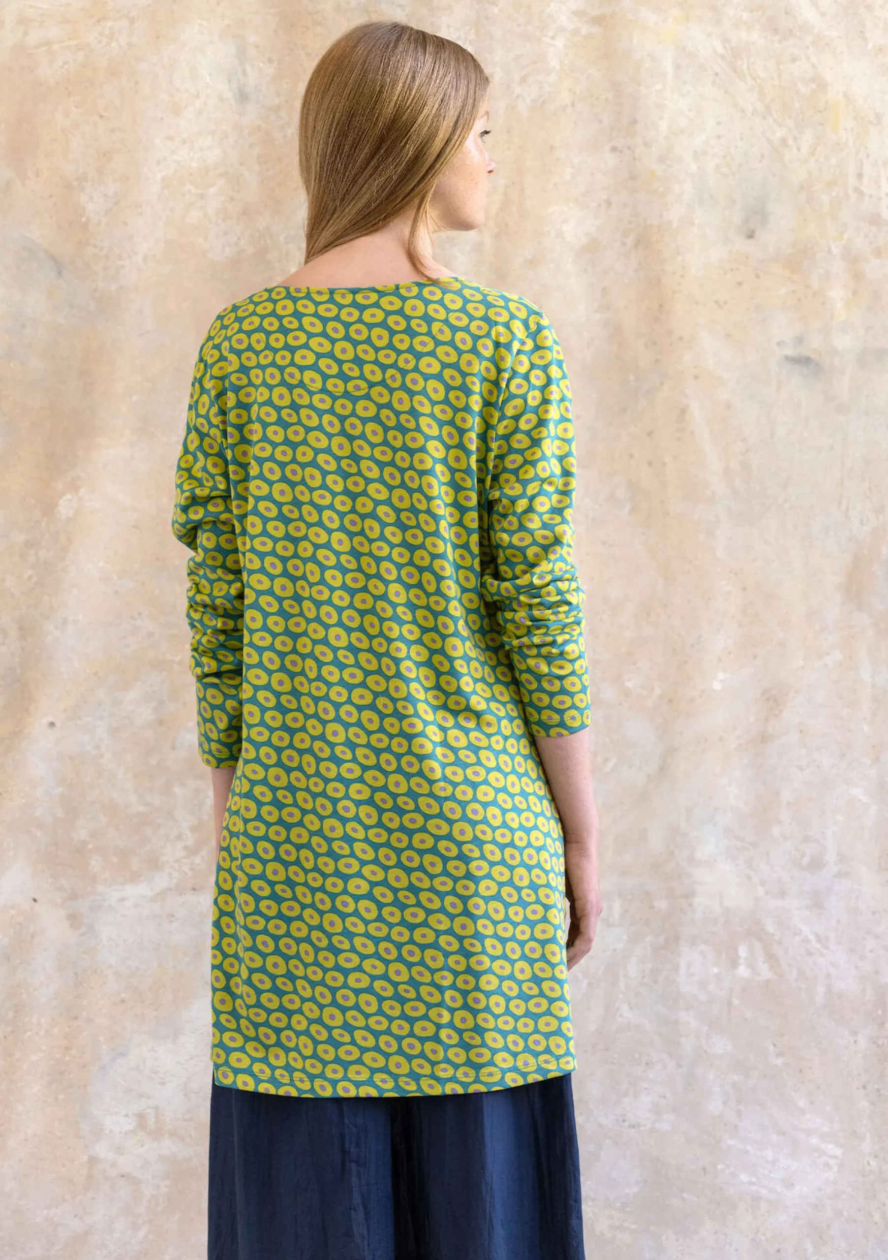 Outlet Gudrun Sjödén Jerseytunika Billie Aus Bio-Baumwolle/Modal aqua-gemustert