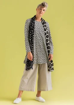 Hot Gudrun Sjödén Jerseytunika Billie Aus Bio-Baumwolle/Modal schwarz-gemustert