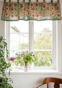 Sale Gudrun Sjödén Kaffeehausgardine Desert Bloom Aus Bio-Baumwolle staubgrün