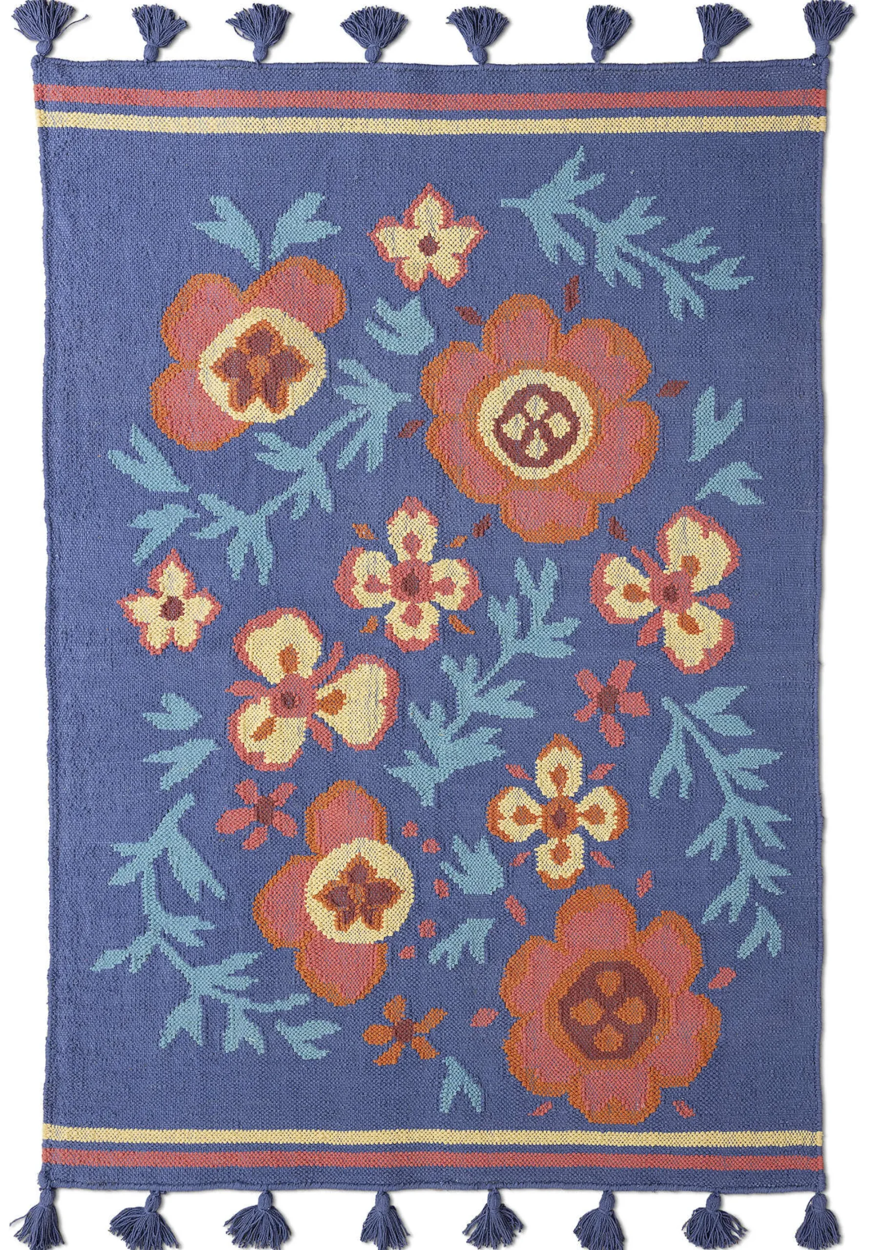 Outlet Gudrun Sjödén Kelim Petals Aus Bio-Baumwolle blauglöckchen