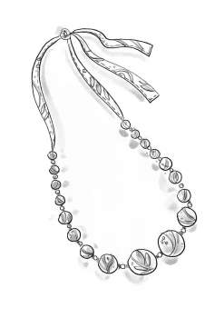 Clearance Gudrun Sjödén Kette Zuri Aus Bio-Baumwolle/Recyclingholz jade