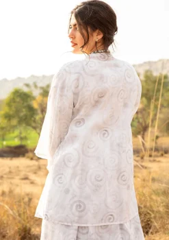 Clearance Gudrun Sjödén Kimono Cumulus Aus Baumwollgewebe weiß