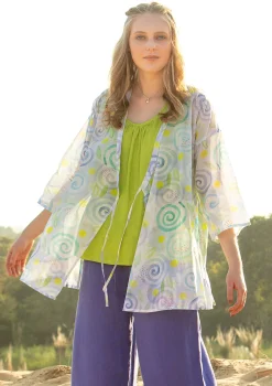 Gudrun Sjödén Kimono Cumulus Aus Baumwollgewebe vergissmeinnicht