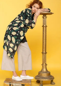 New Gudrun Sjödén Kimono Limone Aus Viskosegewebe schwarz