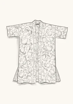 New Gudrun Sjödén Kimono Limone Aus Viskosegewebe schwarz