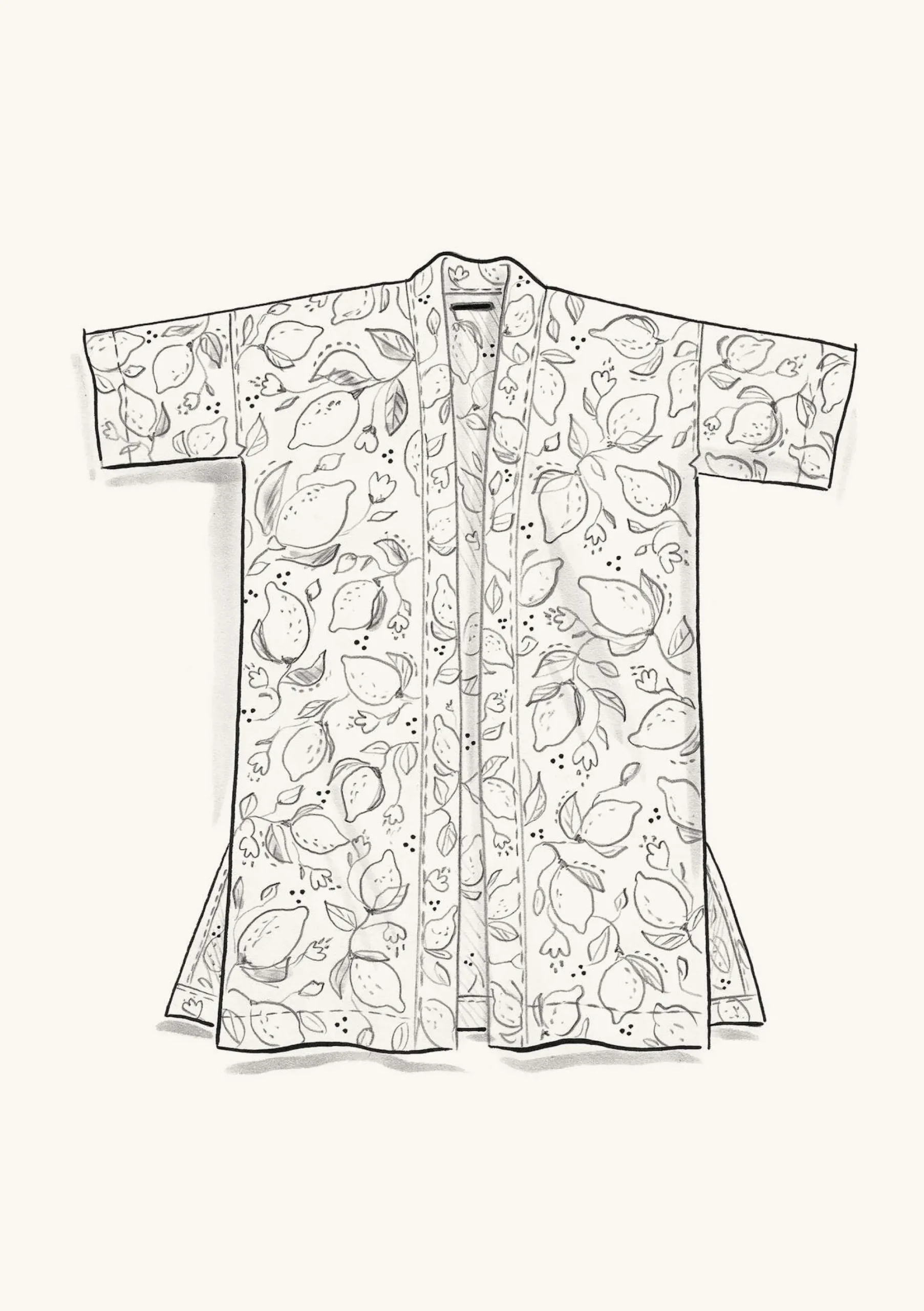 New Gudrun Sjödén Kimono Limone Aus Viskosegewebe schwarz