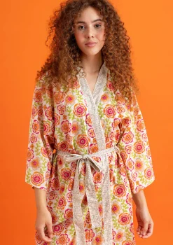 Discount Gudrun Sjödén Kimono Petals Aus Bio-Baumwolle vogelbeere