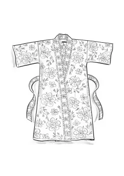 Discount Gudrun Sjödén Kimono Petals Aus Bio-Baumwolle vogelbeere