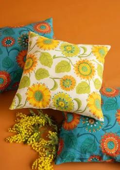 Clearance Gudrun Sjödén Kissenhülle Sunflower Aus Bio-Baumwolle/Leinen hellsand