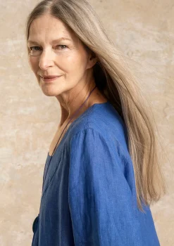 New Gudrun Sjödén Kleid Aus Leinengewebe lupine