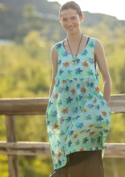 Hot Gudrun Sjödén Kleid Brush Aus Bio-Baumwollgewebe hellsandgrün