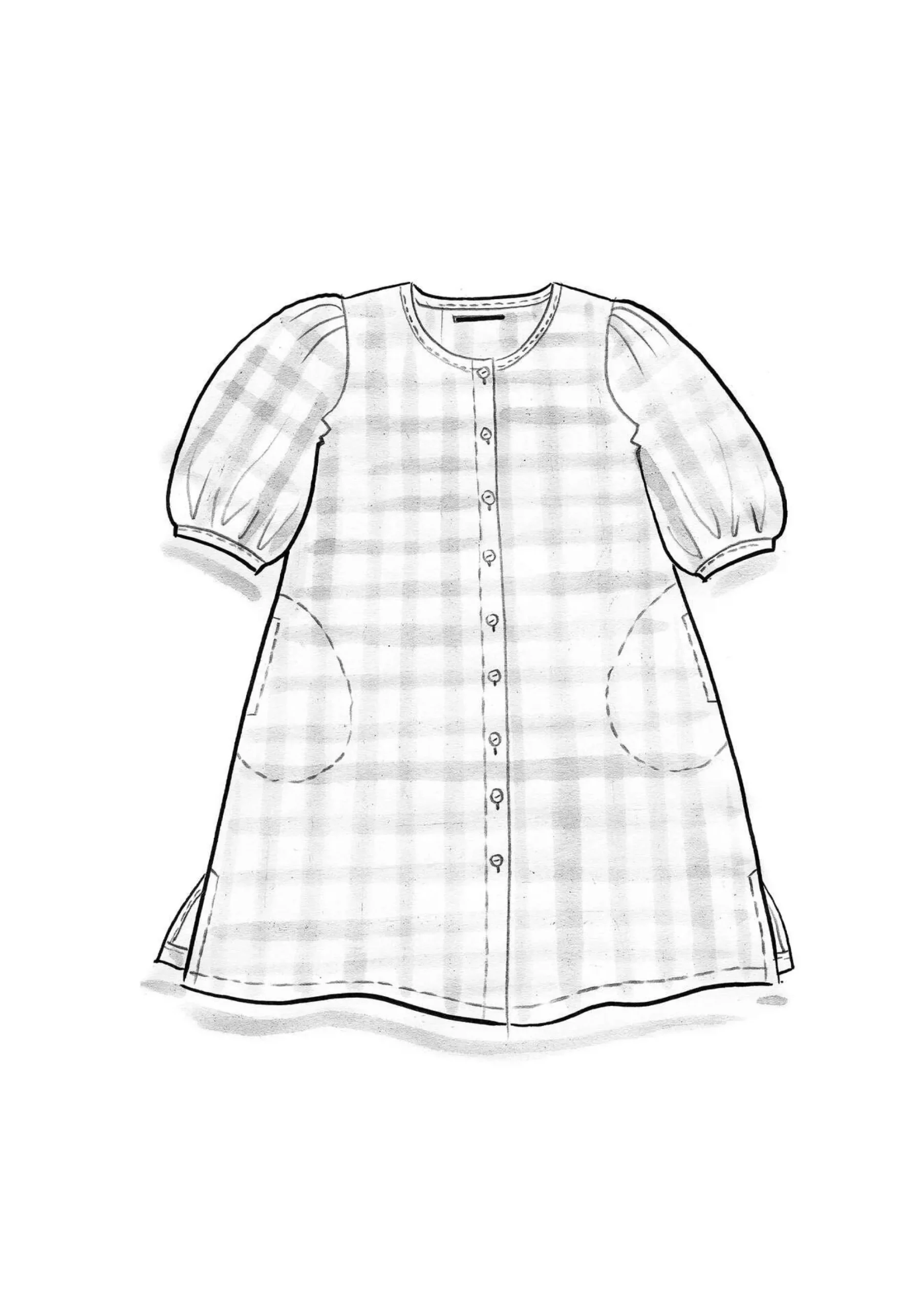 New Gudrun Sjödén Kleid Ellinor Aus Bio-Baumwollgewebe waldgrün