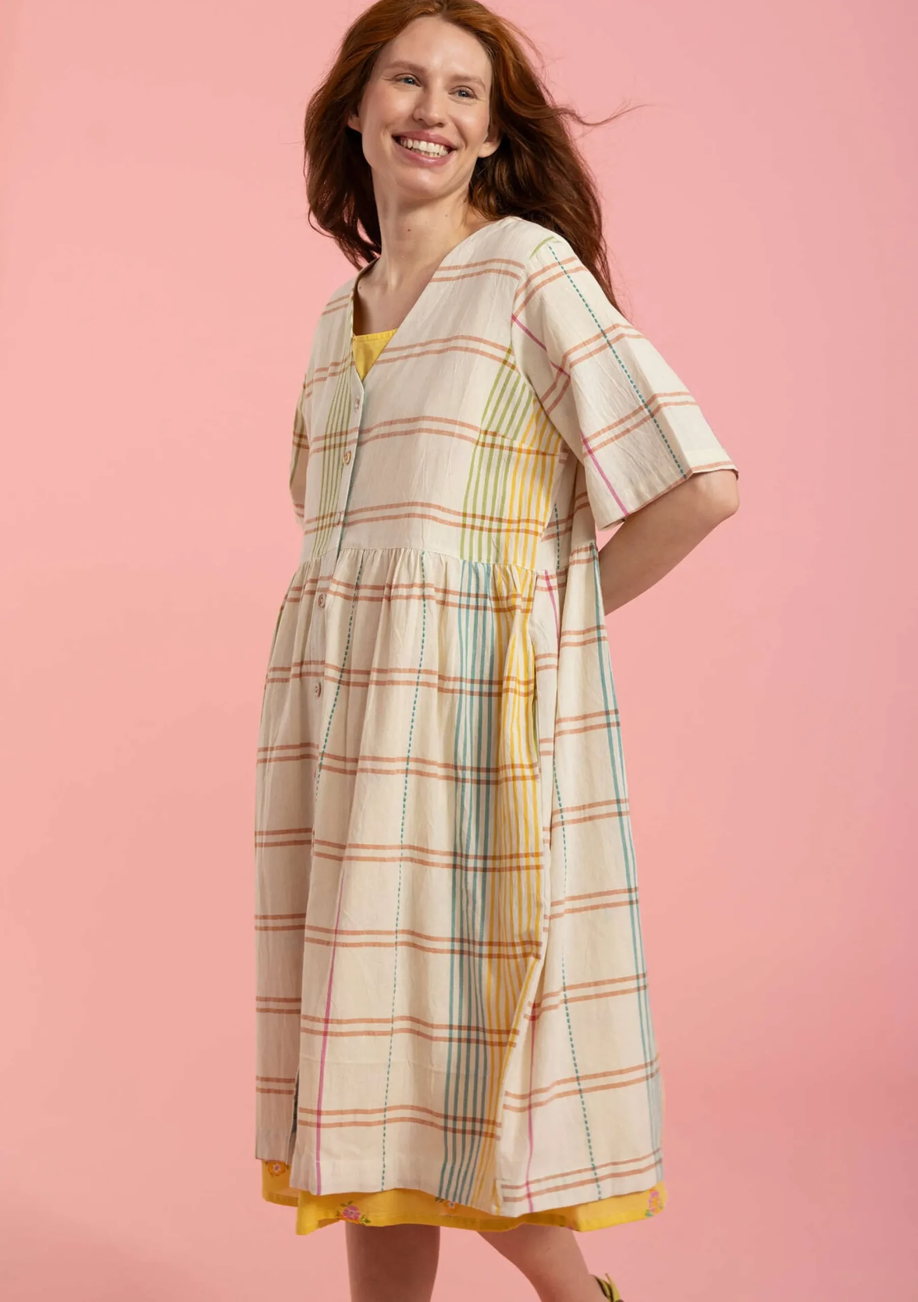 Best Gudrun Sjödén Kleid Fields Aus Baumwollgewebe ungebleicht