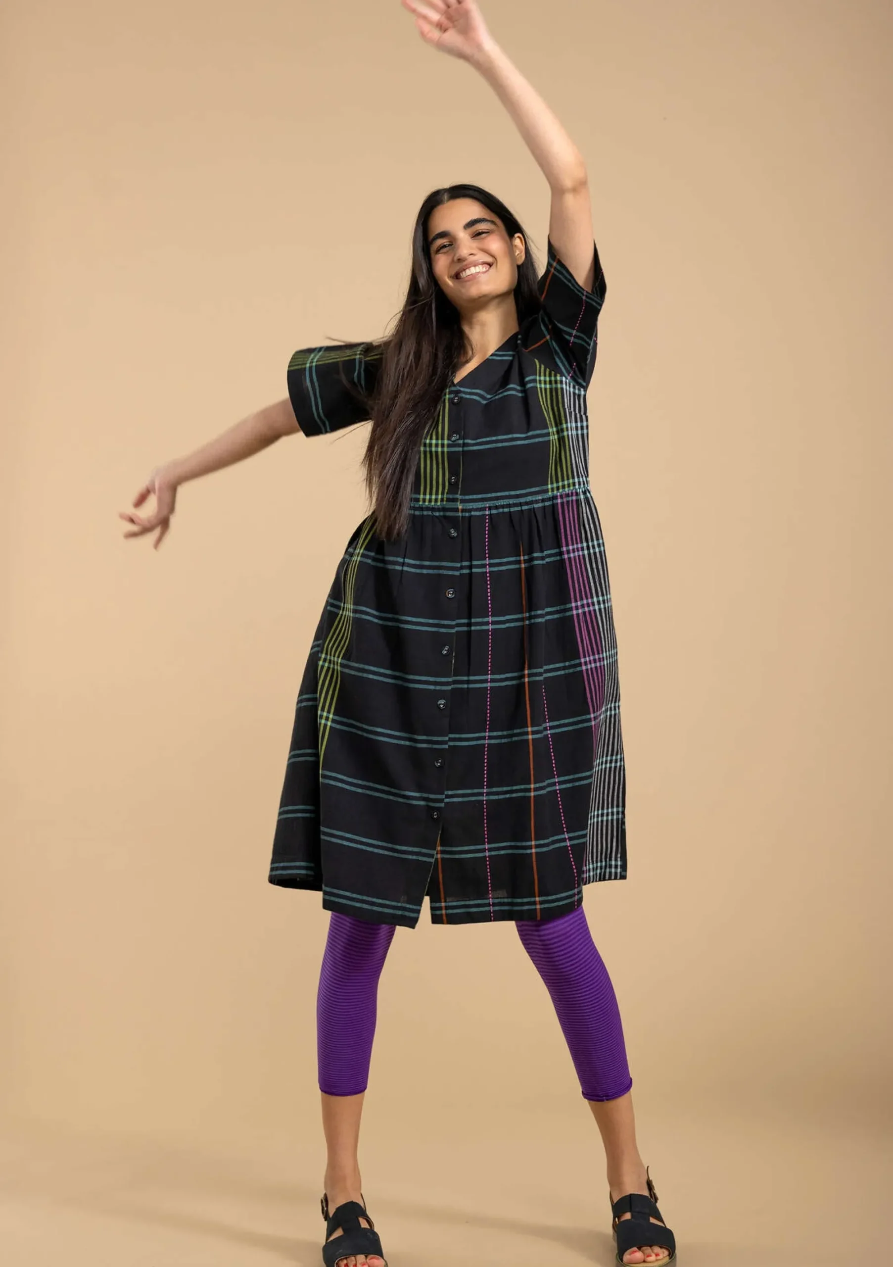 Clearance Gudrun Sjödén Kleid Fields Aus Baumwollgewebe schwarz