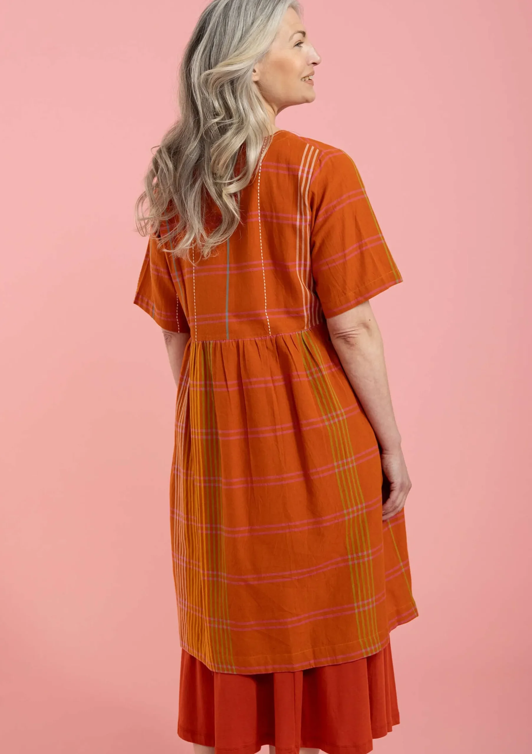 Online Gudrun Sjödén Kleid Fields Aus Baumwollgewebe gebranntes orange
