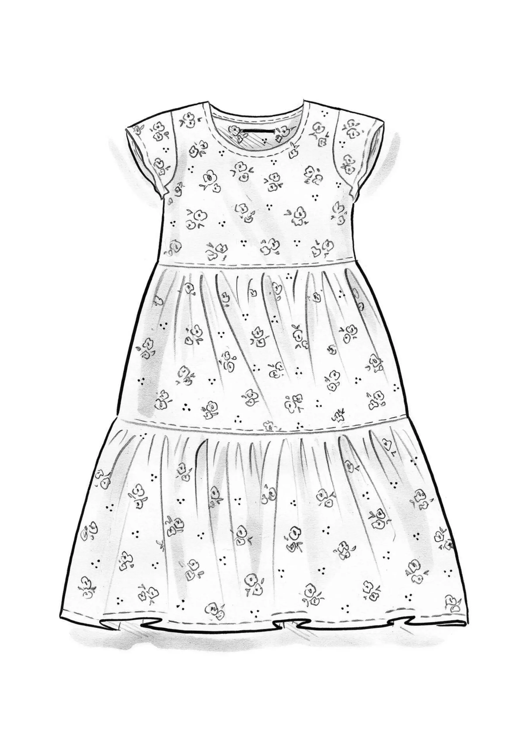 Sale Gudrun Sjödén Kleid Fleur Aus Bio-Baumwollgewebe mittelmeerblau