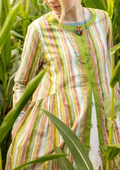 Sale Gudrun Sjödén Kleid Furilden Aus Bio-Baumwollgewebe hellkräutergrün