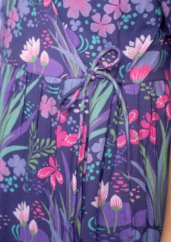 Discount Gudrun Sjödén Kleid Iris Aus Bio-Baumwollgewebe dunkelamethyst
