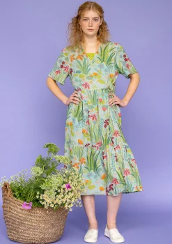 Best Gudrun Sjödén Kleid Iris Aus Bio-Baumwollgewebe minze