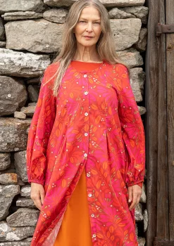 Clearance Gudrun Sjödén Kleid Kaprifol Aus Bio-Baumwolle rosenholz