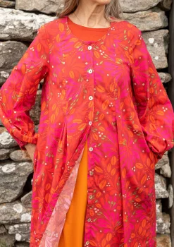 Clearance Gudrun Sjödén Kleid Kaprifol Aus Bio-Baumwolle rosenholz