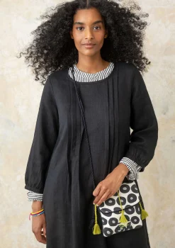 Sale Gudrun Sjödén Kleid Lillian Aus Leinengewebe schwarz
