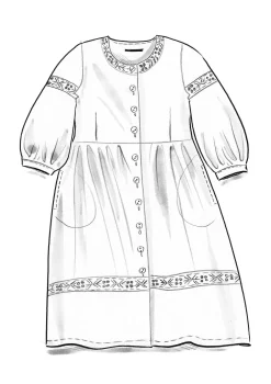 Discount Gudrun Sjödén Kleid Margit Aus Leinen/Modal-Gewebe papageienrot