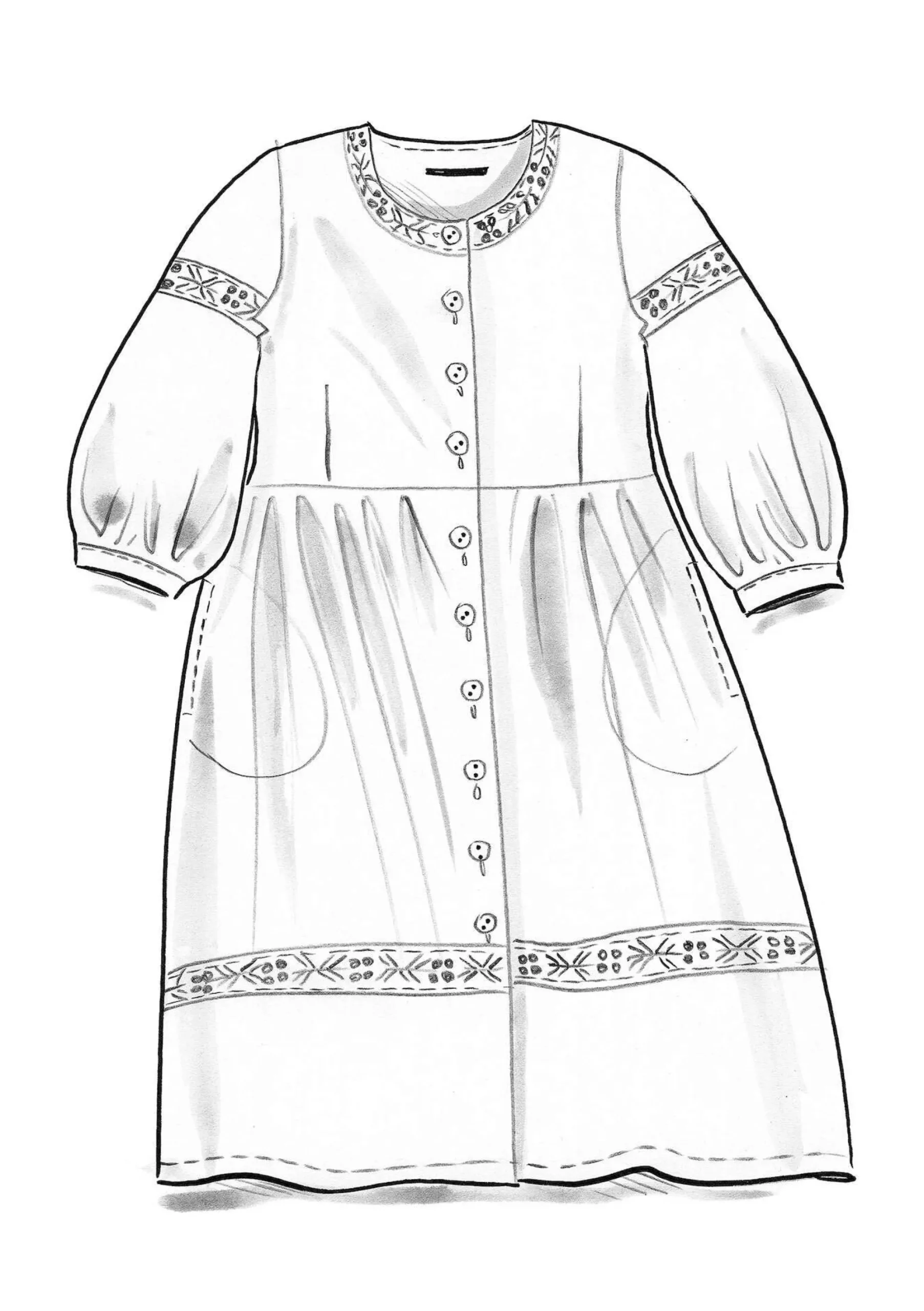 Discount Gudrun Sjödén Kleid Margit Aus Leinen/Modal-Gewebe eismeerblau
