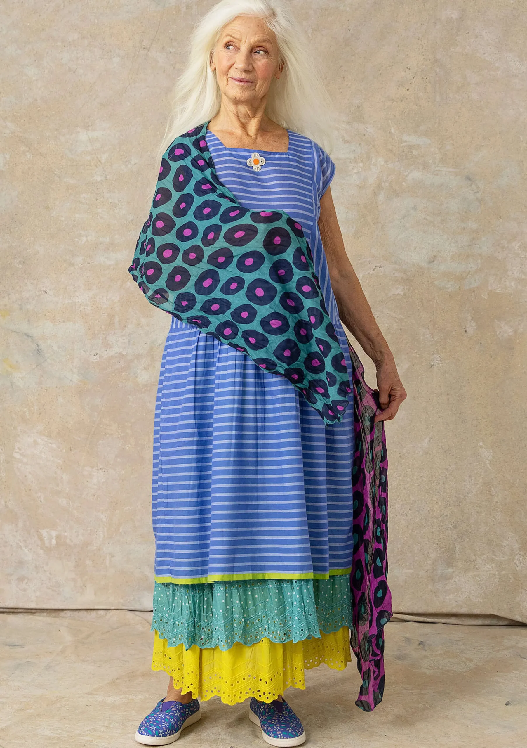 New Gudrun Sjödén Kleid Nord Aus Bio-Baumwollgewebe lotusblau