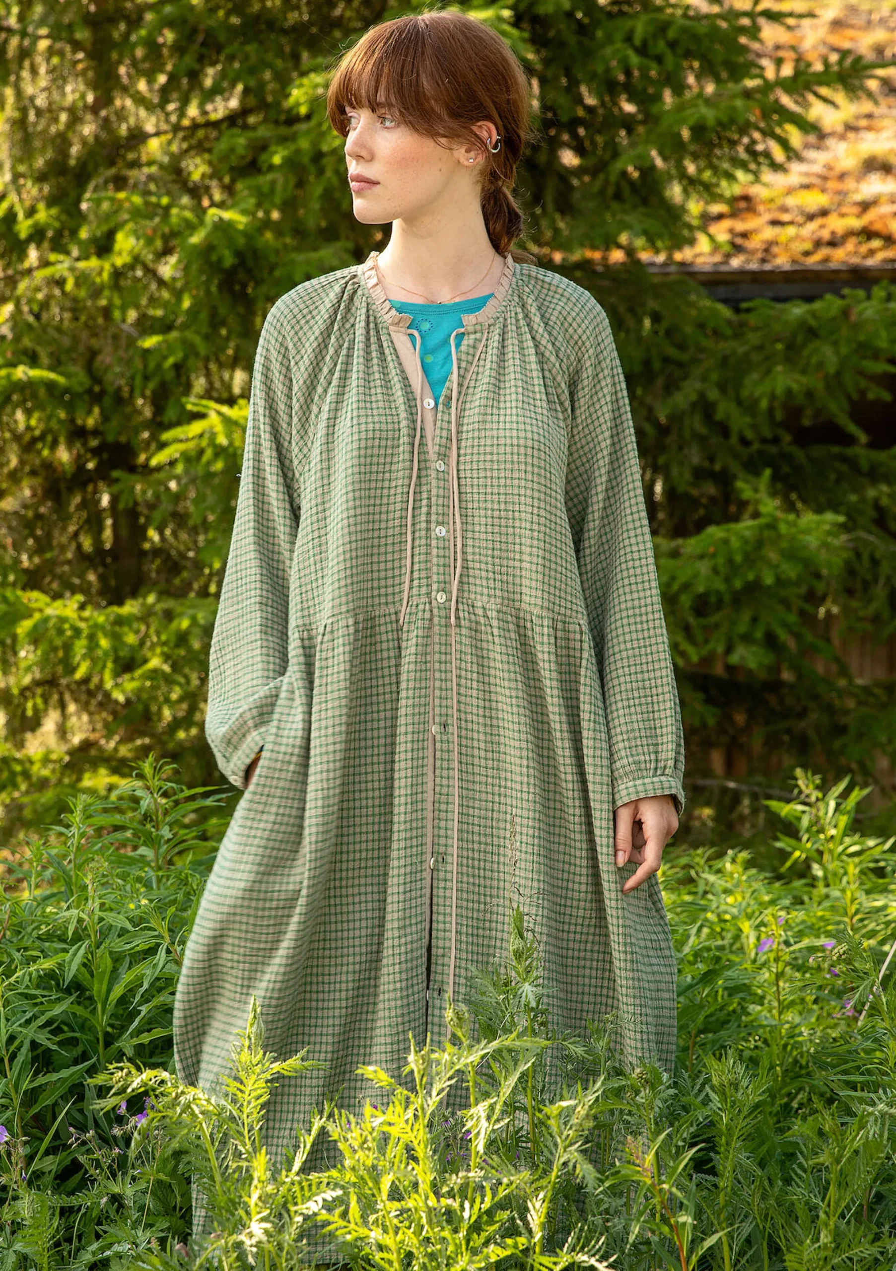 Best Gudrun Sjödén Kleid Ottilia Aus Bio-Baumwollgewebe dunkelnatur