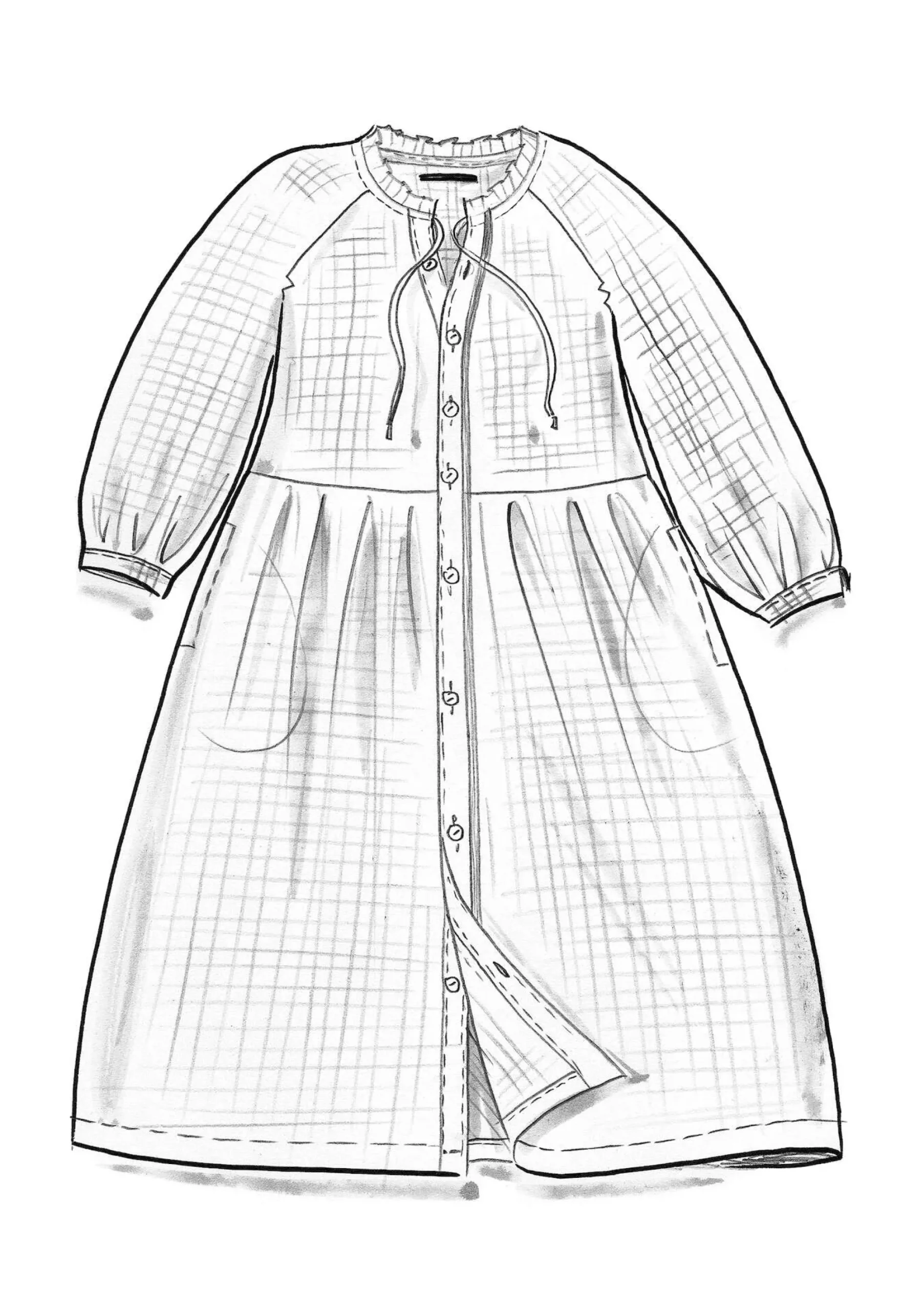 Best Gudrun Sjödén Kleid Ottilia Aus Bio-Baumwollgewebe dunkelnatur