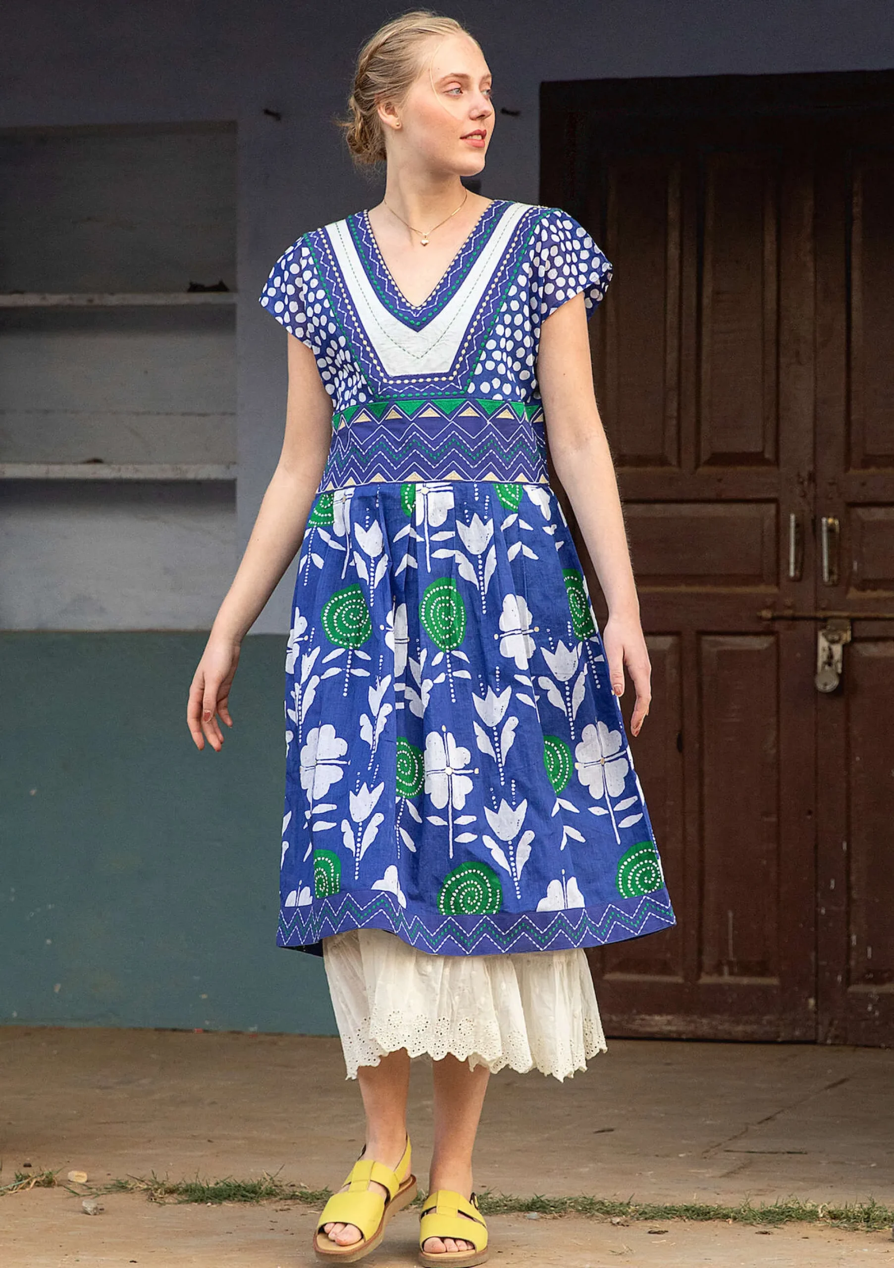 New Gudrun Sjödén Kleid Rosamunda Aus Baumwollgewebe tiefblau