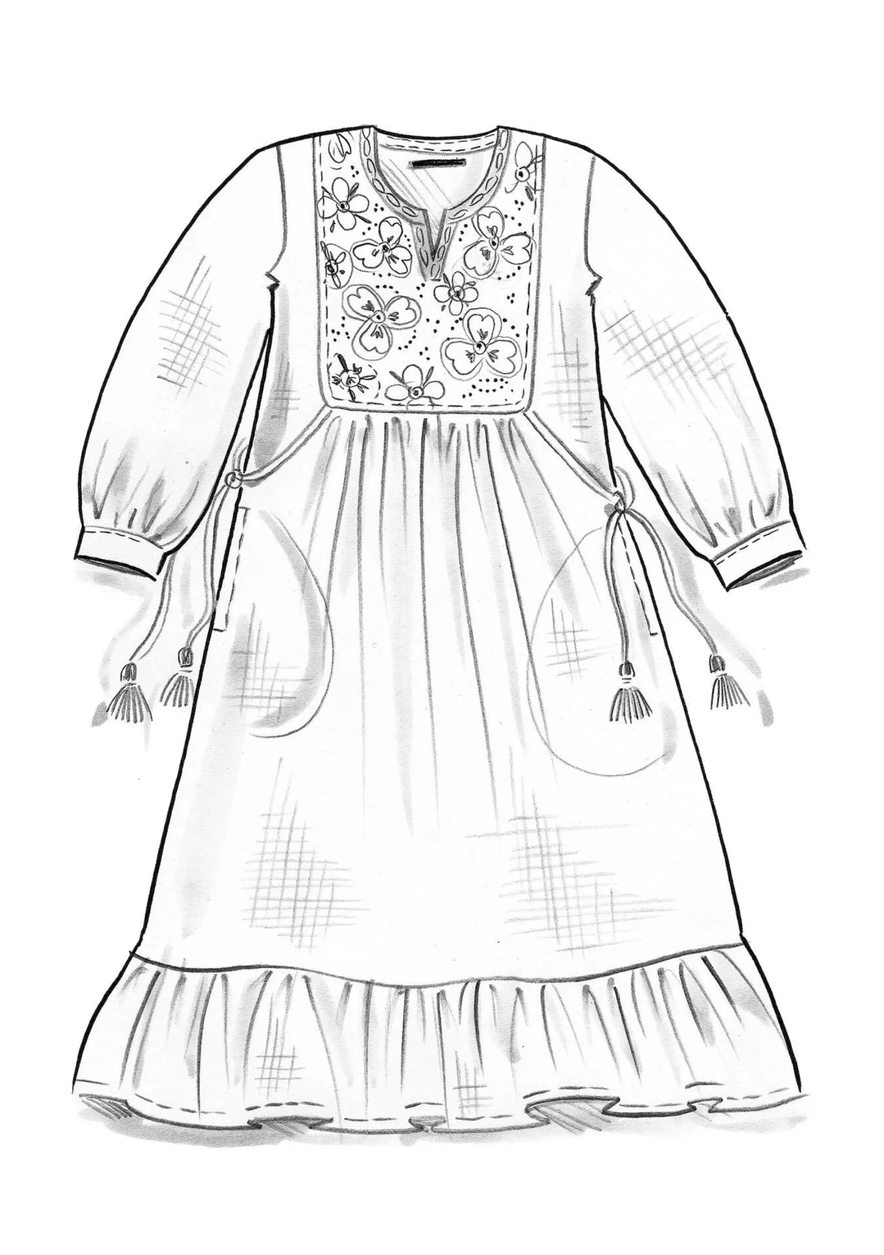 New Gudrun Sjödén Kleid Sahara Aus Bio-Baumwollgewebe porzellanblau