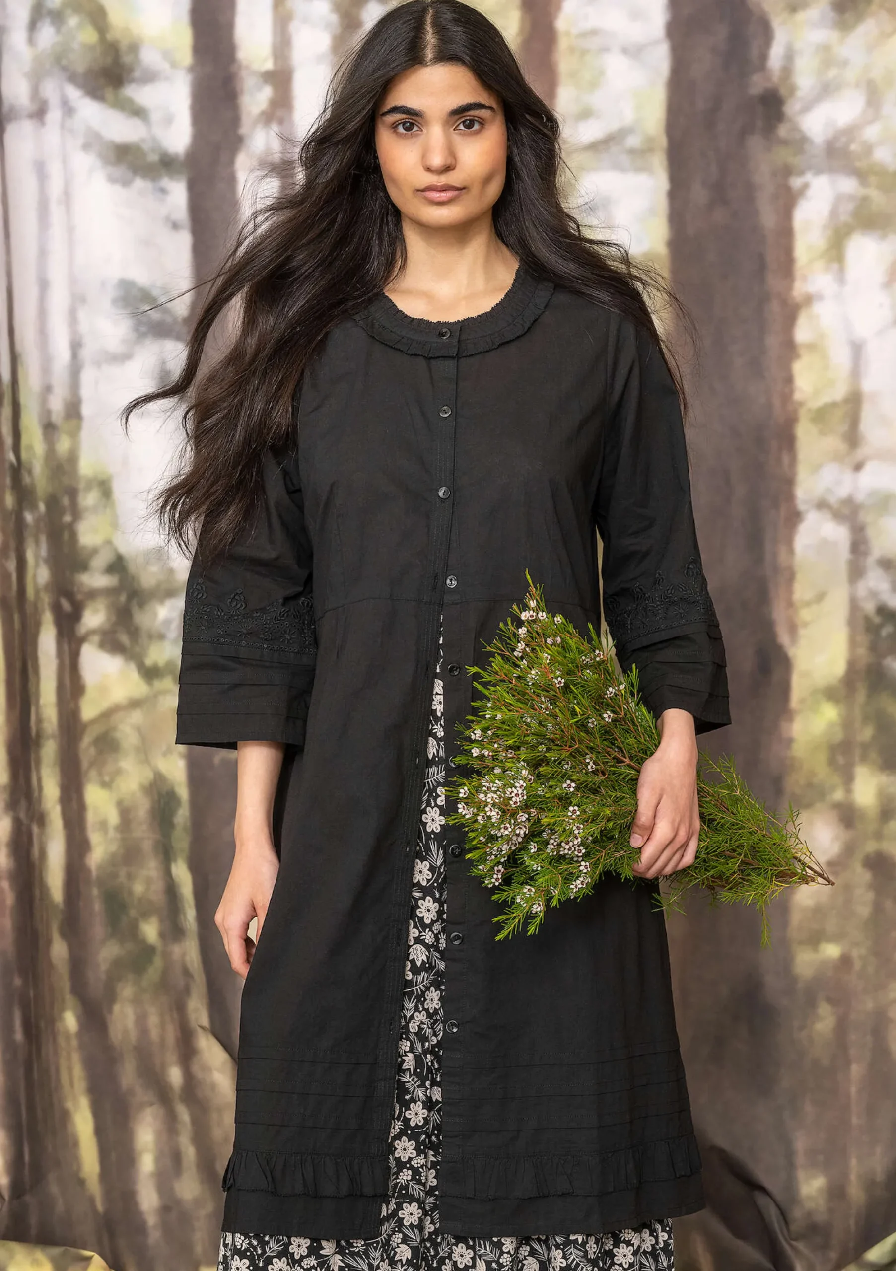 Online Gudrun Sjödén Kleid Tjärn Aus Bio-Baumwollgewebe schwarz