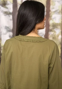 Gudrun Sjödén Kleid Tjärn Aus Bio-Baumwollgewebe thuja