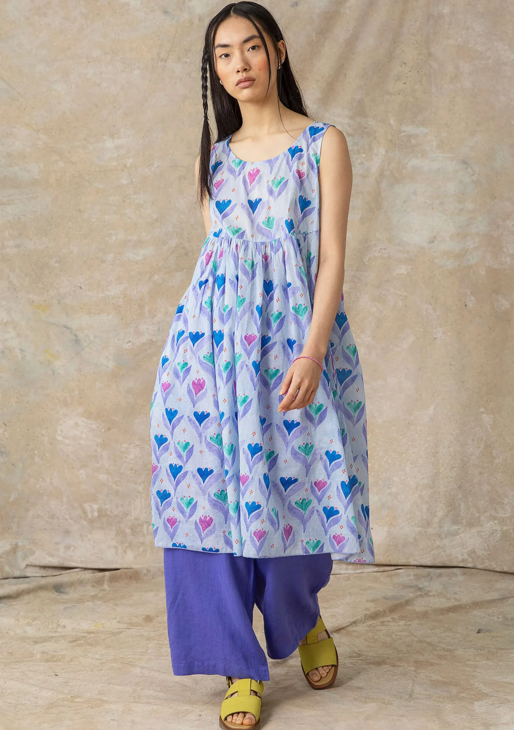 Sale Gudrun Sjödén Kleid Öst Aus Bio-Baumwollgewebe vergissmeinnicht
