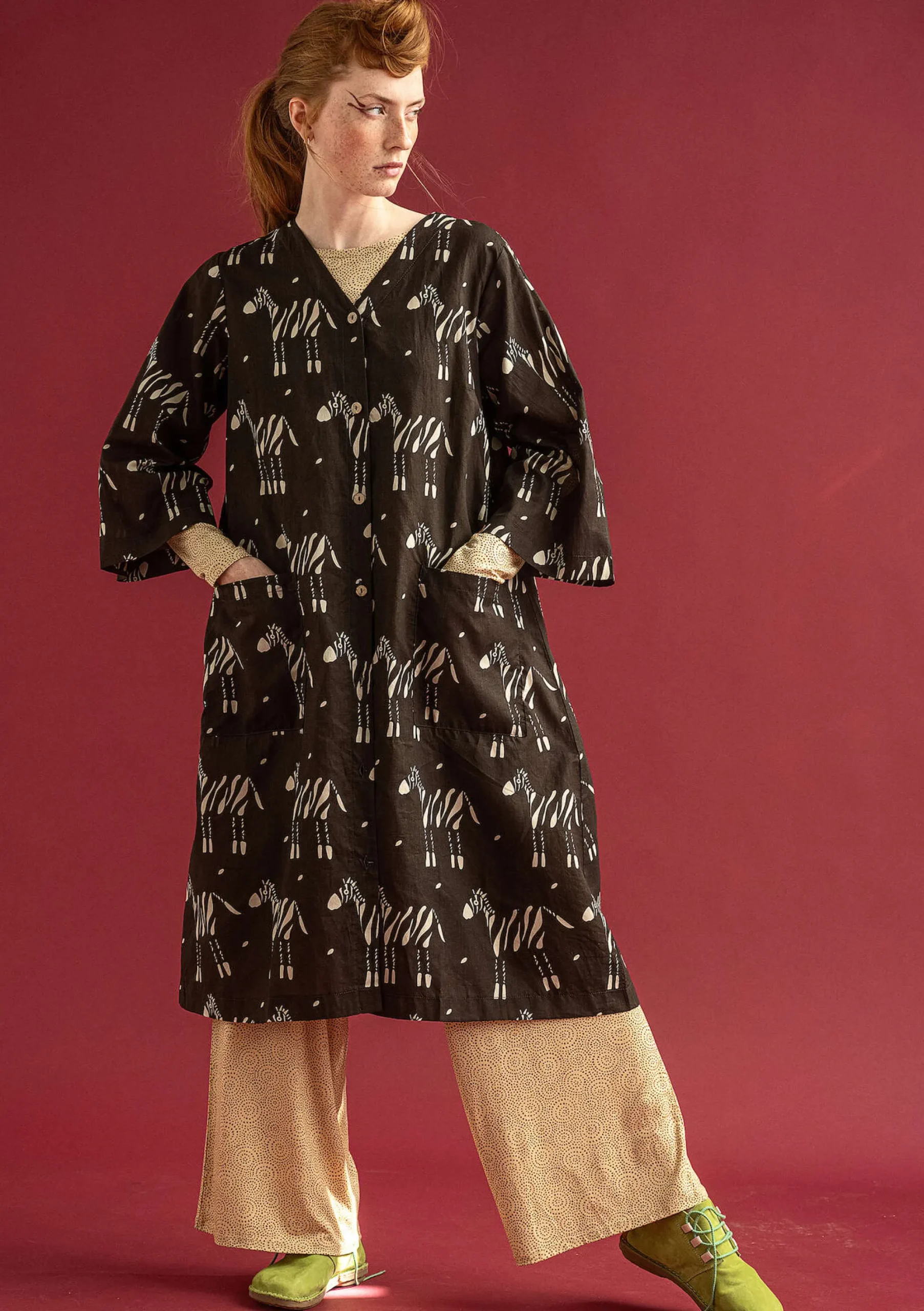Online Gudrun Sjödén Kleid Zebra Aus Bio-Baumwolle naturschwarz