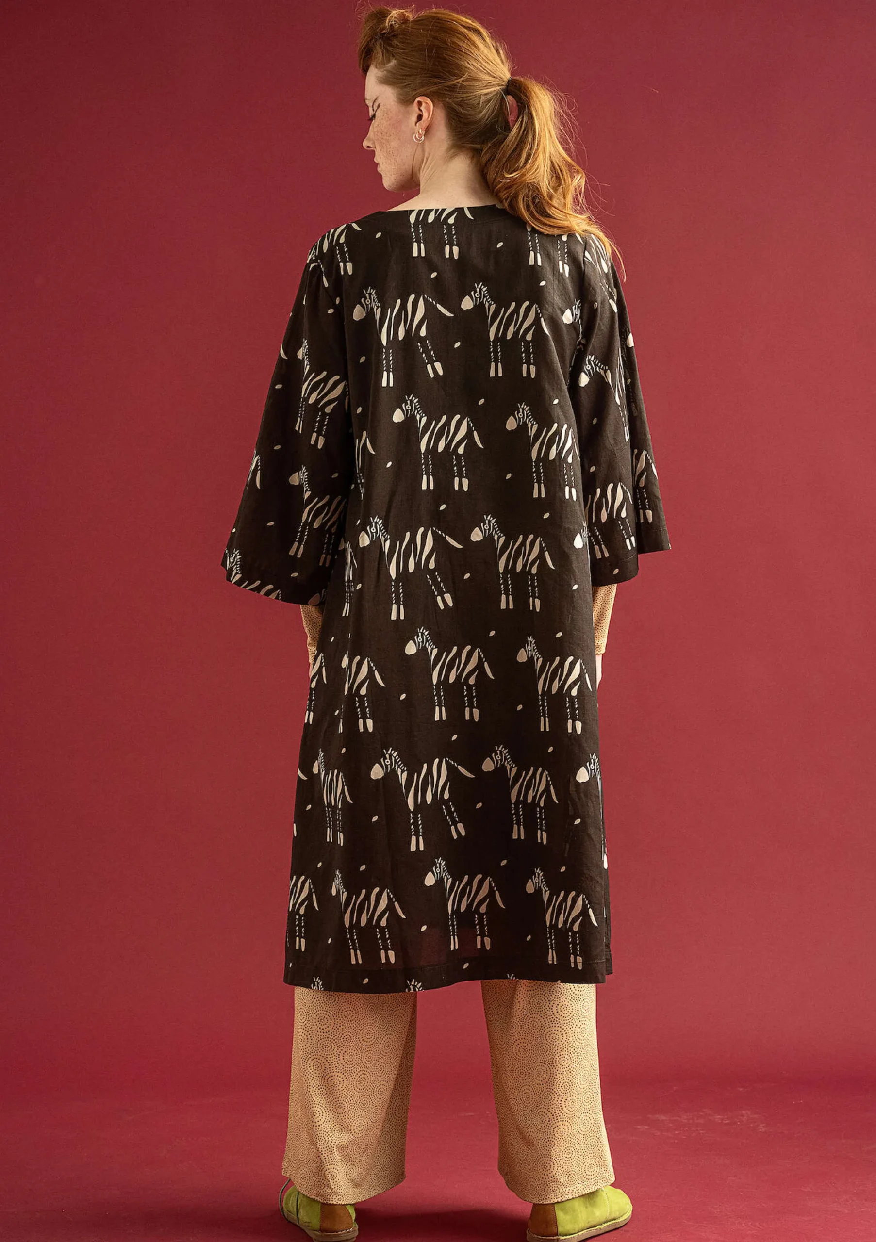 Online Gudrun Sjödén Kleid Zebra Aus Bio-Baumwolle naturschwarz